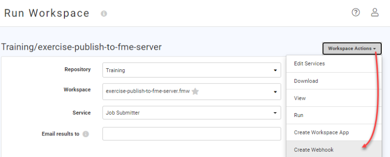 Create Webhook from a workspace